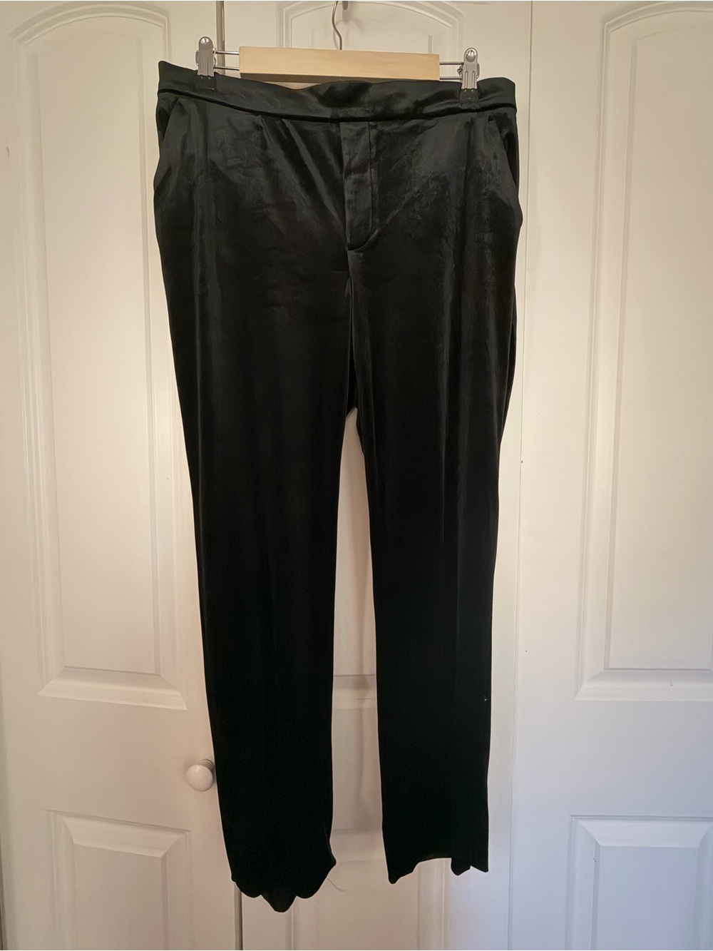 Women’s Black Velvet Dress Pants - Classic Tailored Fit